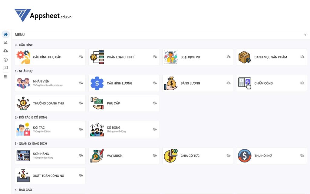 Phần mềm chấm công miễn phí trên Appsheet với gói cá nhân